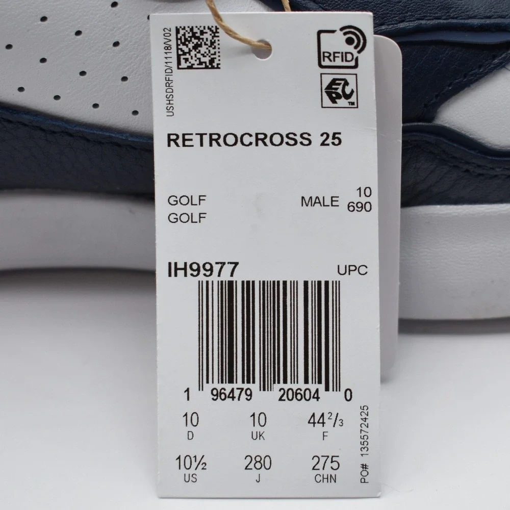 Adidas Retrocross 25 Spikeless Golf Shoes Men's Size 10.5 White Navy IH9977 NWT‎